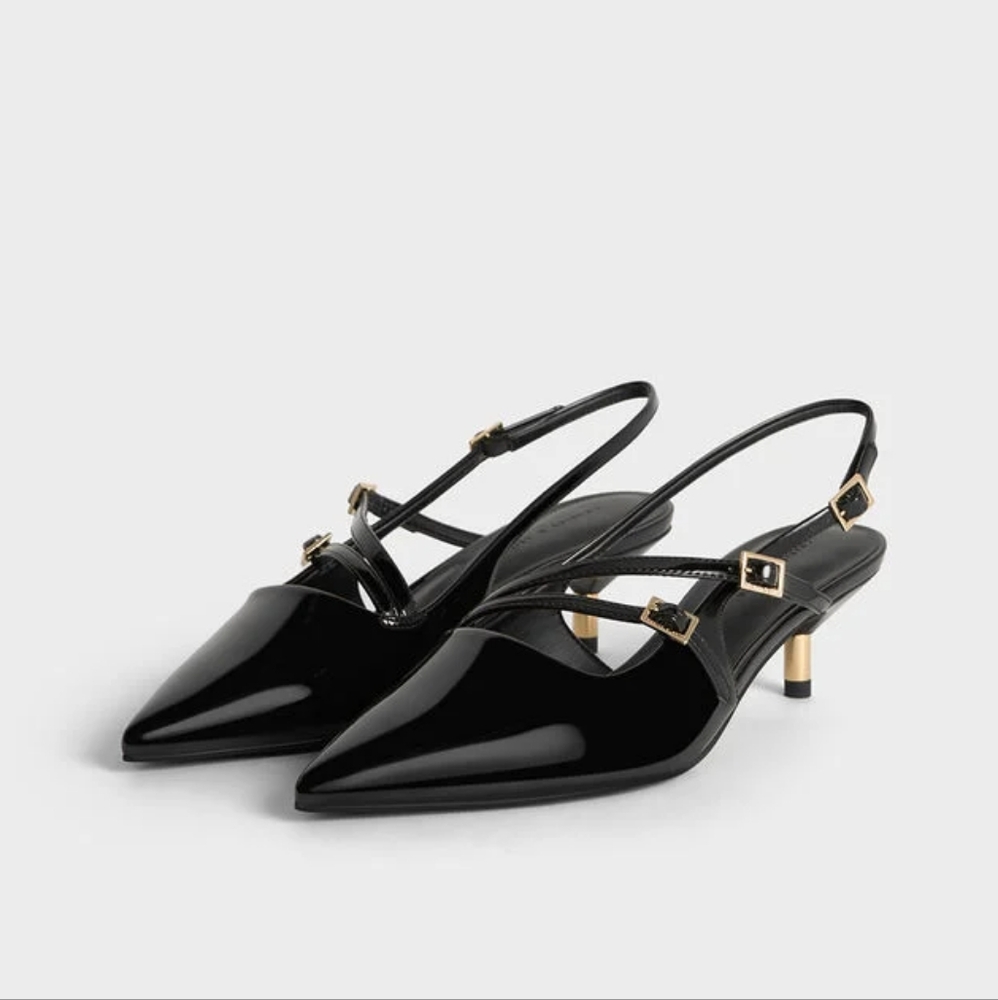 Charles & Keith Buckle-Strap Slingback Pumps